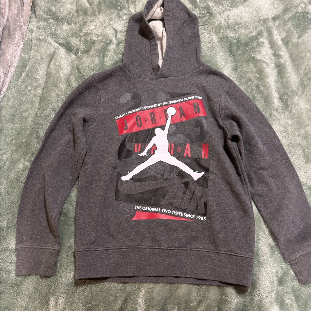 Jordan Youth Medium Gray Hoodie